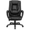 Emma and Oliver High Back Leather Layered Upholstered Executive Swivel Ergonomic Office Chair with Smoke Metal Base and Padded Arms